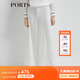 PORTS寶姿 商場(chǎng)同款新品女裝高腰垂感闊腿褲三醋纖LL8P096KWB008 奶白色 S (4)
