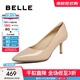 百麗（Belle）尖頭時(shí)尚優(yōu)雅單鞋2025春新真皮氣質(zhì)顯瘦高跟鞋3O403AQ5 杏色 37 (235mm)