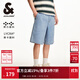 杰克·瓊斯（JACK&JONES）25年男裝休閑牛仔短褲男士寬松五分褲夏季潮流牛仔休閑大短褲 C40淺牛仔藍 M (175)