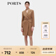 PORTS寶姿女裝秋季新款修身通勤雙排扣連衣裙ALD9D028NWF 駝色 M (6)
