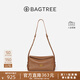 BAGTREE【明星同款】包包樹(shù)奶盒包植鞣皮單肩斜挎腋下通勤Hobo枕頭女士包 烤棕色-小號【雙磁吸款】 高級小眾