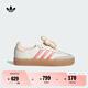adidas T頭鞋 SAMBAE裝飾花朵厚底增高板鞋德訓(xùn)鞋阿迪達(dá)斯三葉草   白/熒光粉/祈福橙色   39