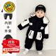G.DUCKKIDS嬰兒連體羽絨服新生冬季外出保暖抱衣男女寶寶冬裝衣服加厚爬服 黑色 66 cm