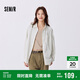 森馬（Semir）長(cháng)袖襯衫女簡(jiǎn)約圓領(lǐng)短背心肌理條紋寬松襯衣秋兩件套101524105002