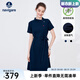 Navigare意大利小帆船短袖連衣裙女士夏季棉質(zhì)斜領(lǐng)裙子時(shí)尚顯瘦半袖a字裙 海軍藍(lán) M 碼