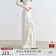 自巧小個子白色直筒闊腿褲女2025秋裝新款復(fù)古牛仔褲遮胯顯瘦褲子 巧米色 S （尺碼：3）
