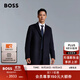 BOSS博斯 【90%羊毛】男士修身長(cháng)款毛呢羊毛羊絨混紡大衣 404-深藍色 L (50)