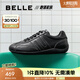 百麗（Belle）跑道賽車鞋純色阿甘鞋女25秋新商場款牛皮運動休閑鞋E2L2DCM5 黑色 37 (235mm)