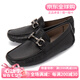 菲拉格慕（Ferragamo）男士牛皮樂福鞋 GANCINI扣飾商務(wù)休閑皮鞋駕車鞋 時尚大牌男鞋 黑色 02C398 0755610 43 碼（9碼）