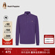 暇步士（Hush Puppies）男裝秋季緊致彈力長袖POLO衫 046中紫1 L