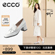 愛步（ECCO）單鞋女 倪妮同款女鞋一腳蹬粗跟正裝皮鞋高跟鞋女 型塑290943 亮白色29094301002 37