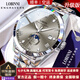 羅賓尼（LOBINNI）名表十大品牌】手表男士長輩全自動機械表男表夜光防水瑞士腕表 【典藏版】19081經(jīng)典銀灰
