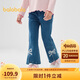 巴拉巴拉童裝女童牛仔褲兒童喇叭褲開叉2025新款春裝長褲繡花208125108005