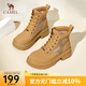 駱駝（CAMEL）網(wǎng)面厚底大黃靴登山鞋工裝靴子短靴女馬丁靴 L24S076031土黃 37