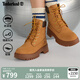添柏嵐（Timberland）官方踢不爛女鞋大黃靴高幫厚底增高防潑水|A6GCF A6GCF754/小麥色 38.5