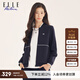 ELLE ACTIVE時(shí)尚棒球領(lǐng)運動(dòng)休閑外套女裝初秋百搭通勤精致防風(fēng)保暖夾克女 藏青色 L