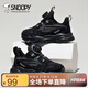 SNOOPY史努比童鞋男童運(yùn)動(dòng)鞋兒童旋轉(zhuǎn)扣跑步鞋寶寶輕便小白鞋3829黑色33