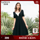 歌莉婭女裝新品連衣裙春裝爆款簡(jiǎn)約洋氣赫本風(fēng)v領(lǐng)高級小黑裙1C3C4G1T0 00B黑色 M