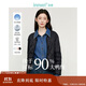 茵曼輕薄簡(jiǎn)約無(wú)領(lǐng)短款羽絨馬甲冬女裝內搭外穿外套上衣 午夜黑 L