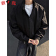 雅鹿美式cleanfit立領(lǐng)飛行員夾克工裝外套男春秋季2025新款寬松棒球服 D5黑色【常規(guī)高品質(zhì)38】 XL 120-140斤