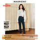 MAXRIENY精致復(fù)古水洗色牛仔褲鉛筆褲高腰修身褲子女 深牛仔藍(lán) M 02/36