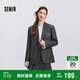 森馬西裝外套女中長(cháng)款學(xué)院風(fēng)2025春寬松灰色休閑西服109125111001