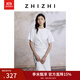 致知ZHIZHI 照碧桃  T型短袖2025夏季新款打褶收腰設計休閑百搭 雅白 L
