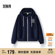 森馬（Semir）[商場(chǎng)同款]外套女連帽刺繡學(xué)院風(fēng)2025春寬松質(zhì)感夾克101125108002