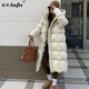 她芙（tafu）品牌女裝白鵝絨羽絨服女長(cháng)款2025冬季新款加厚過(guò)膝寬松保暖外套 科技灰 M 110-125斤