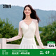 森馬（Semir）【云柔親膚】長袖t恤女短款V領修身上衣24年新款插肩袖休閑薄外套 粉色調(diào)01315 M