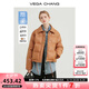 VEGA CHANG2025年冬新款啞光皮美拉德羽絨服女冬小個(gè)子外套ins 復(fù)古棕 S