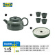 宜家（IKEA）HUSBLOSSTOR胡斯貝洛托茶壺耐高溫家用茶具辦公室泡茶器 茶壺+底盤+茶杯x4