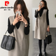 皮爾卡丹（pierre cardin）毛呢馬甲連衣裙秋冬2026新款韓版中長(cháng)款雙面呢背心裙套裝裙兩件套 圖片色 3XL