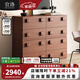 宜洛中古風(fēng)電視柜卡門(mén)柜客廳置物柜實(shí)木餐邊柜復古組合小立柜儲物柜 組合電視柜【卡門(mén)柜*4】 【中古色木紋】
