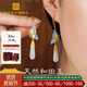 宮典天然和田玉福蝶耳環(huán)女s925銀耳墜古風(fēng)耳飾國(guó)風(fēng)耳環(huán)生日節(jié)日禮物 福蝶耳環(huán)