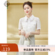 固執(zhí)（OBSTINATE）【特價】夏季新款復(fù)古小香風(fēng)蕾絲短袖襯衫女10822CS07035 米白 XL