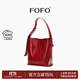FOFO流浪包原創(chuàng  )小眾設計師油蠟皮百搭通勤大容量牛皮單肩斜挎女包 大號洋紅【可裝12.9寸筆記本】