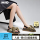 MIO【吳謹(jǐn)言同款】MIO米奧春季歐美風(fēng)平跟涼鞋蝴蝶結(jié)休閑沙灘鞋女鞋 金色 37