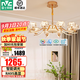 雷士（NVC）智控后現(xiàn)代歐美創(chuàng)意百搭大氣智能高亮LED吊燈輕奢客廳北歐 力薦【海月10頭】120瓦 智能高顯