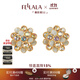 翡拉拉（fellala）冬季基本款時(shí)尚耳釘女氣質(zhì)民族風(fēng)復(fù)古人造水晶耳環(huán)新年禮物 白色