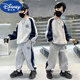 迪士尼（DISNEY）男童衛衣衛褲套裝中大童韓版洋氣休閑時(shí)髦春秋款兩件套童裝衣服潮 灰色N套裝 140