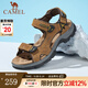 駱駝（CAMEL） 夏季新款男鞋魔術(shù)貼沙灘鞋防滑耐磨外穿運動(dòng)休閑涼鞋 駝色 41