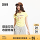 森馬（Semir）短袖t恤女短款圓領(lǐng)修身上衣2025夏季萌寵印花套頭衫109325100027