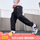 耐克（NIKE）男運動褲 夏季超薄 戶外工裝褲 直筒梭織HJ1991-010黑色 L