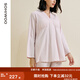 sohiwoo莫代爾月子服帶胸墊春夏款產(chǎn)后孕婦睡衣四季哺乳家居服套裝 【四季款帶胸墊】裸膚粉 L