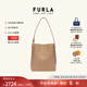 芙拉（FURLA）【限時(shí)優(yōu)惠】MIANOVA牛皮大號女士上班通勤大容量單肩包水桶包 褐色