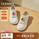 天美意小白鞋女鞋子商場(chǎng)同款運動(dòng)系帶女休閑板鞋2025新款BJ562AM5 米杏 38