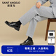 報(bào)喜鳥(niǎo)休閑鞋男鞋春季新款英倫風(fēng)商務(wù)休閑黑色小皮鞋厚底休閑樂(lè)福鞋 黑色 43