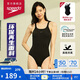 速比濤（Speedo）泳衣女專(zhuān)業(yè)游泳健身訓練溫泉度假純色防曬抗氯連體泳衣 黑色 38