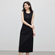 熙世界（sllsky）通勤知性?xún)?yōu)雅黑色無(wú)袖連衣裙2025春季新款背心裙內搭裙子 隕石黑 M